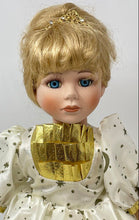 Load image into Gallery viewer, Blonde Hair Blue Eyes Collectible Cinderella Porcelain Doll In White Dress