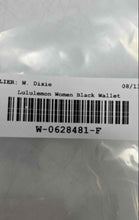 Load image into Gallery viewer, Lululemon Womens Black Leather Zipper ID Window Card Holder Coin Wallet