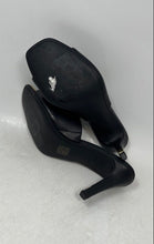 Load image into Gallery viewer, DKNY Womens Bronx Gold Black Leather Open Toe Slip-On High Mule Heels Size 9M