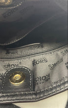 Load image into Gallery viewer, Michael Kors Womens Beige Black Signature Print Adjustable Strap Crossbody Bag