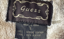 Load image into Gallery viewer, Guess Womens Beige Long Sleeve Collared Fur Lined Full-Zip Leather Jacket Size L