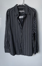 Load image into Gallery viewer, Claiborne Mens Black Striped Print Long Sleeve Collared Button-Up Shirt Size XXL