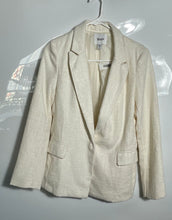 Load image into Gallery viewer, Shero Womens Cream Long Sleeve Notch Collar Pockets One-Button Blazer Size S