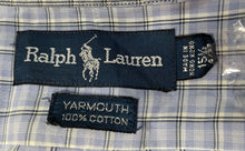 Load image into Gallery viewer, Ralph Lauren Mens Blue Plaid Print Long Sleeve Dress Shirt Size 15 1/2