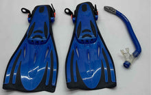 Load image into Gallery viewer, U.S. Divers Unisex Blue Black Adjustable Fins Size ML/XL With Snorkel Bag