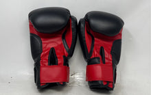 Load image into Gallery viewer, Pro Force Black Red Adjustable Cuff Indoor Sports Boxing Gloves 10 Oz