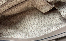 Load image into Gallery viewer, Guess Womens White Brown Monogram Print Inner Pocket Satchel Handbag With Tags