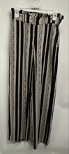 Load image into Gallery viewer, Sky And Sand Womens Black White Striped Elastic Waist Wide-Leg Dress Pants Sz M