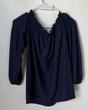 Load image into Gallery viewer, Michael Kors Womens Blue Long Sleeve Off The Shoulder Blouse Top Size XS