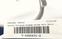 Load image into Gallery viewer, Pro Celebrity Unisex Kids White Blue Calvary Christian Academy Polo Shirt Size M