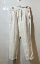 Load image into Gallery viewer, Zara Womens White Slash Pockets Drawstring Waist Straight Leg Ankle Pants Size M