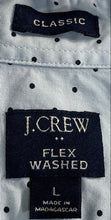 Load image into Gallery viewer, J.Crew Mens Blue Polka Dot Flex Washed Long Sleeve Button-Up Shirt Size Large