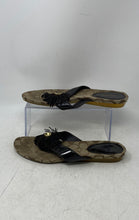 Load image into Gallery viewer, Coach Womens Suki A8382 Black Brown Fringe Flower Flip Flop Sandals Size 10 B