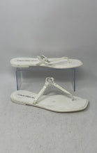 Load image into Gallery viewer, Calvin Klein Jeans Womens Edhen White Cutout Logo Slip-On Thong Sandals Size 10M