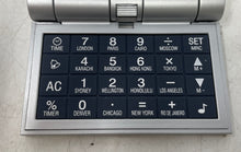 Load image into Gallery viewer, Brookstone Gray Office Equipment Flip Calculator With World Clock Not Tested