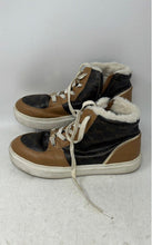 Load image into Gallery viewer, Michael Kors Womens Brown Faux Leather And Fur High Top Sneakers Shoes Size 5