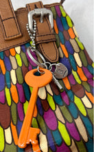 Load image into Gallery viewer, Fossil Womens Key-Per Multicolor Feather Print Double Handle Shoulder Tote Bag