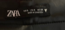 Load image into Gallery viewer, Zara Womens Black Faux Leather Flat Front Straight Leg Trouser Pants Size S