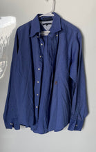 Load image into Gallery viewer, Tommy Hilfiger Mens Navy Blue Long Sleeve Regular Fit Dress Shirt Size L