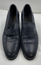 Load image into Gallery viewer, Authentic Bruno Magli Mens Black Leather Penny Loafers Shoes Size 11 Damaged