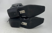 Load image into Gallery viewer, Asos Mens Black Patent Leather Square Toe Back Zip Ankle Boots Size 12