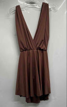 Load image into Gallery viewer, Tribe Womens Brown V-Neck Stretch Sleeveless Mini Dress Size Medium With Tag