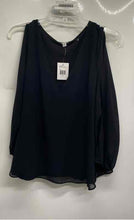 Load image into Gallery viewer, Guess Womens Black Long Cold Shoulder Sleeve V-Neck Blouse Top Size L With Tag