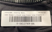 Load image into Gallery viewer, DKNY Womens Black Long Sleeve Smocked Front Tie A-Line Dress Size 10 With Tag