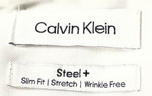 Load image into Gallery viewer, Calvin Klein Mens White Steel+ Slim Fit Stretch Wrinkle Free Dress Shirt Size L