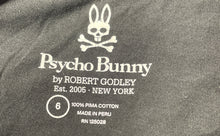 Load image into Gallery viewer, Psycho Bunny Mens Black Graphic Print Cotton Crew Neck Pullover T-Shirt Size 6