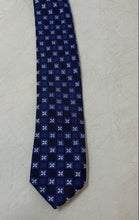 Load image into Gallery viewer, Hugo Boss Mens Light Blue Printed Silk Adjustable Keeper Loop Designer Tie
