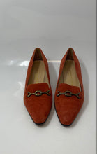 Load image into Gallery viewer, Boutique De Paris Womens Orange Suede Slip-On Block Pump Heels Size EUR 37.5