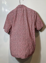 Load image into Gallery viewer, Michael Kors Mens Red Leaf Print Slim-Fit Short Sleeve Button-Up Shirt Size L