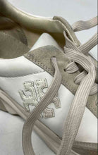 Load image into Gallery viewer, Authentic Tory Burch Womens Luck White Brown Trainer Shoes Size 10M Stained