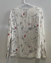 Load image into Gallery viewer, Zara Womens Multicolor Heart Mermaid Print Long Sleeve Ruffle Blouse Top Size S