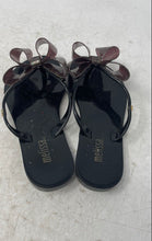 Load image into Gallery viewer, Melissa Girls Harmonic Black Glitter Bow Slip-On Thong Sandals Size 11