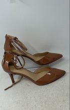 Load image into Gallery viewer, Michael Kors Womens Brown Patent Leather Pointed Toe Ankle Strap Heels Size 11