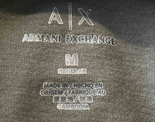 Load image into Gallery viewer, Armani Exchange Mens Green Broken Letters Short Sleeve V-Neck T-Shirt Size M