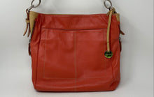 Load image into Gallery viewer, Del Giudice Roma Womens Melissa S Orange Beige Pebbled Leather Shoulder Bag