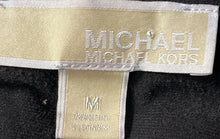 Load image into Gallery viewer, Michael Kors Womens Black Smocked Waist Long Sleeve Shirt Dress Size Medium