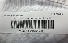 Load image into Gallery viewer, Zara Mens White Long Sleeve Collared Button-Up Shirt Size Medium