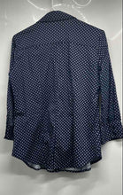 Load image into Gallery viewer, New York & Company Womens Blue Geometric Collared Button-Up Shirt Size Medium