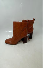 Load image into Gallery viewer, Circus By Sam Edelman Womens Pascha 2 Brown Croc Embossed Ankle Boots Size 7 1/2