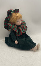 Load image into Gallery viewer, Vintage Seymour Mann's Connoisseur Porcelain Doll In Green Velvet Dress With Tag