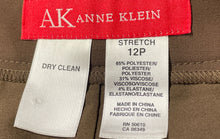 Load image into Gallery viewer, AK Anne Klein Womens Brown Stretch Belt Loops Knee-Length Flare Skirt Size 12P