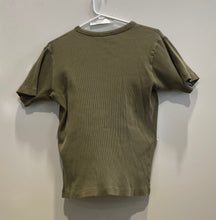 Load image into Gallery viewer, Zara Womens Green Ribbed Crew Neck Short Sleeve Regular Fit T-Shirt Size M
