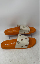 Load image into Gallery viewer, Coach Womens Udele Sport Orange White Strap Bear Design Slide Sandals Size 10B