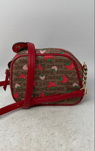 Load image into Gallery viewer, Juicy Couture Womens Red Brown Signature Print Adjustable Strap Crossbody Bag