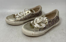 Load image into Gallery viewer, Michael Kors Girls MK100510C Izetta Gold Glitter Lace-Up Sneaker Shoes Size 11