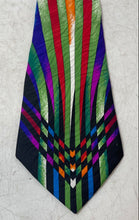 Load image into Gallery viewer, Antonio Ricci Mens Multicolor Printed Silk Keeper Loop Adjustable Pointed Tie